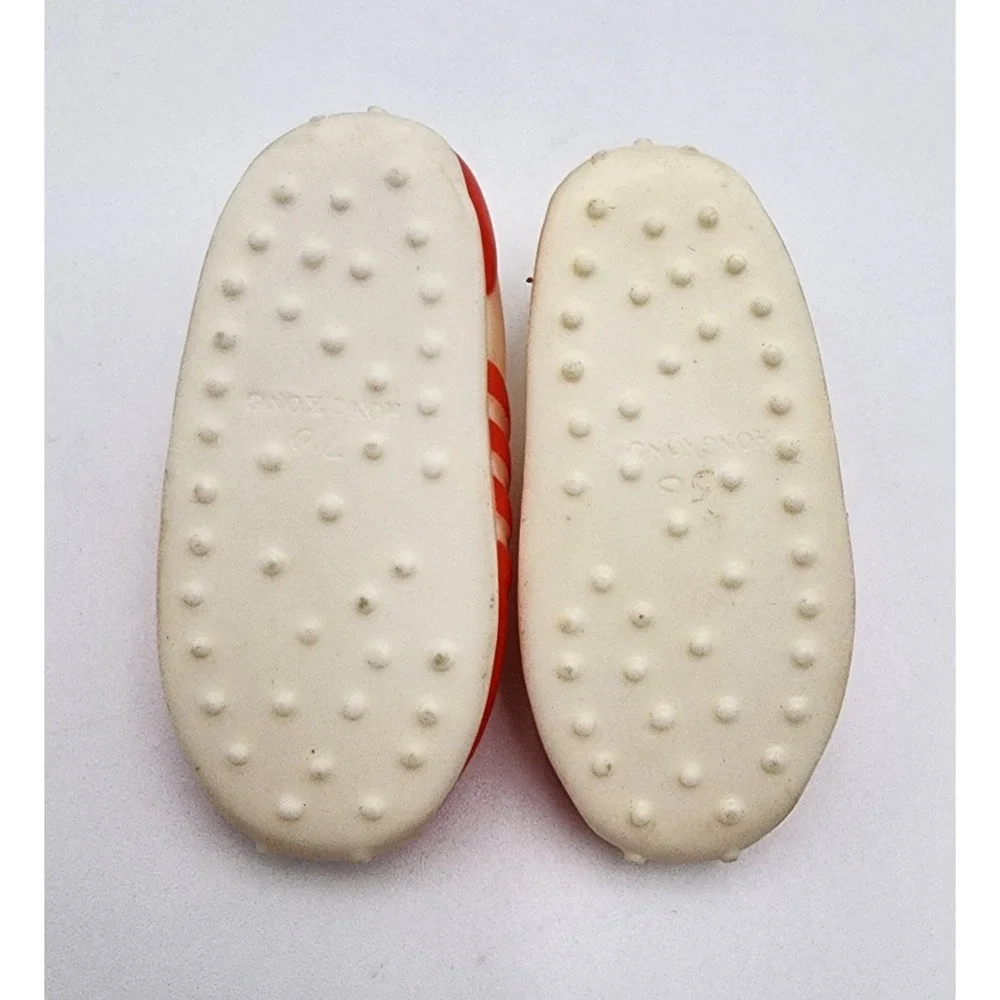 Lot of 2 Pairs 1983 Tomy Kimberly Doll Shoes RED Clogs Slip Ons and Tennis Shoes